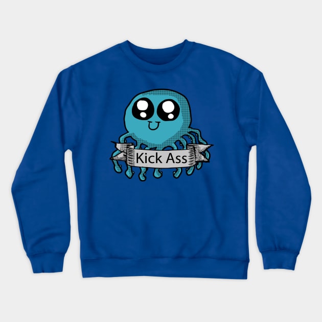 Kick Ass Octopus (blue) Crewneck Sweatshirt by Eric03091978